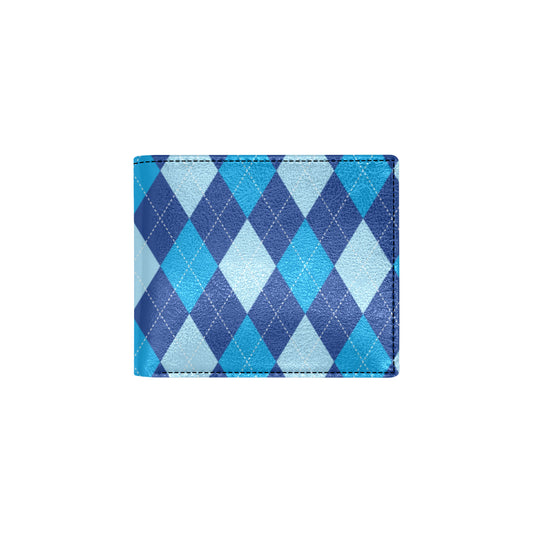 Argyle Blue Pattern Print Design 02 Men's ID Card Wallet