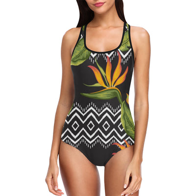 Bird Of Paradise Pattern Print Design BOP07 Women Swimsuit