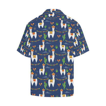 Llama Cactus Pattern Print Design 05 Men's Hawaiian Shirt