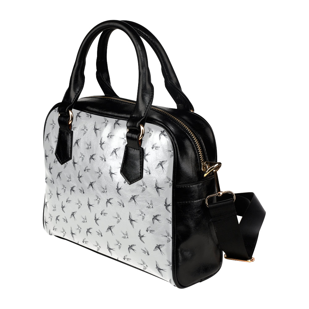Swallow Bird Pattern Print Design 04 Shoulder Handbag
