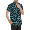 Beach Scene Pattern Print Design 03 Men's Short Sleeve Button Up Shirt