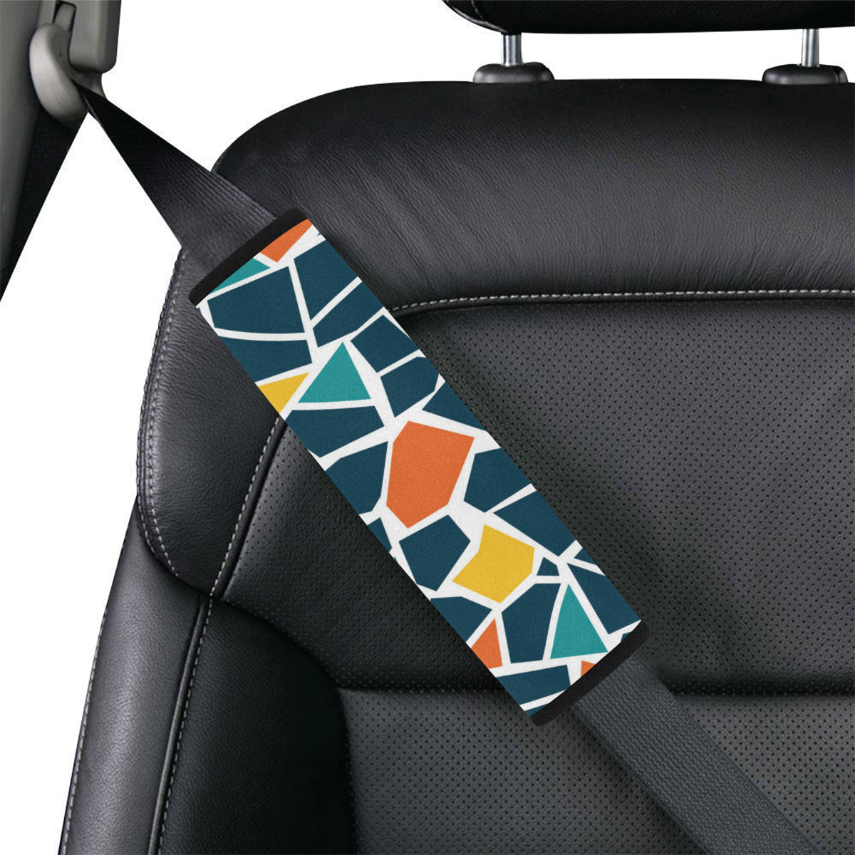 Mosaic Pattern Print Design 02 Car Seat Belt Cover