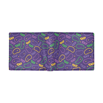 Mardi Gras Pattern Print Design 04 Men's ID Card Wallet
