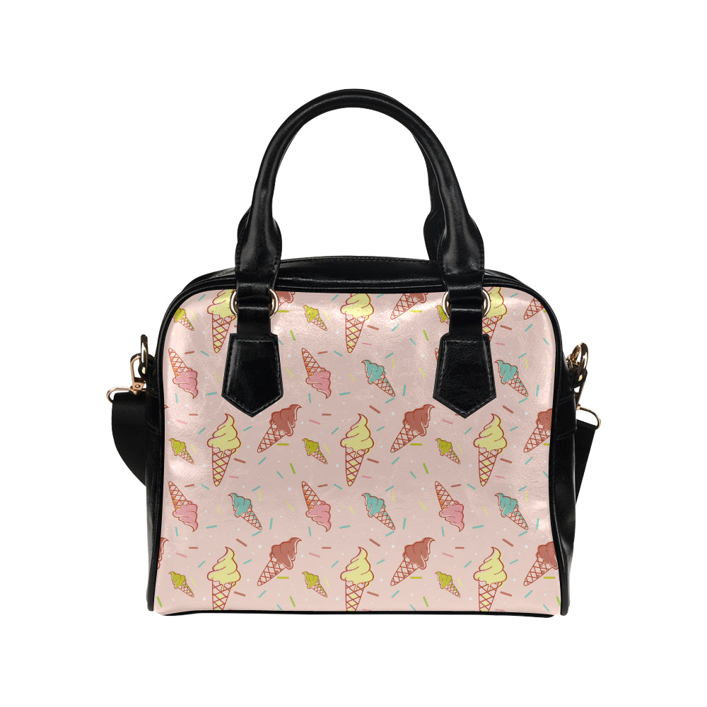 Ice Cream Pattern Print Design 02 Shoulder Handbag