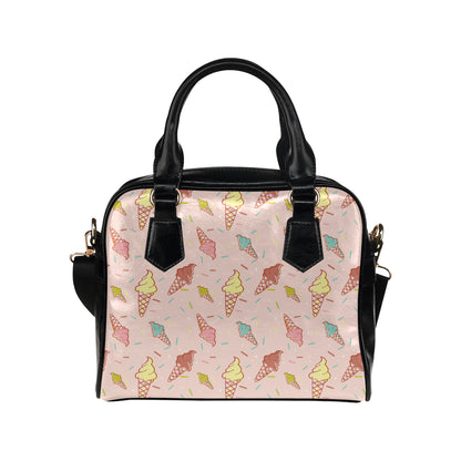 Ice Cream Pattern Print Design 02 Shoulder Handbag
