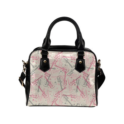 Bass Guitar Pattern Print Design 02 Shoulder Handbag