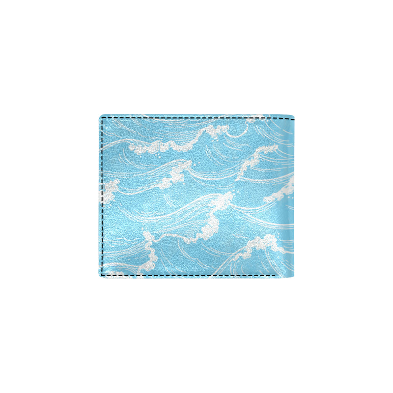 Ocean Wave Pattern Print Design A01 Men's ID Card Wallet