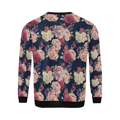 Peony Pattern Print Design PE03 Men Long Sleeve Sweatshirt