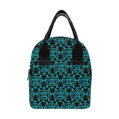 turquoise Tribal Sea Turtle Hawaiian Insulated Lunch Bag