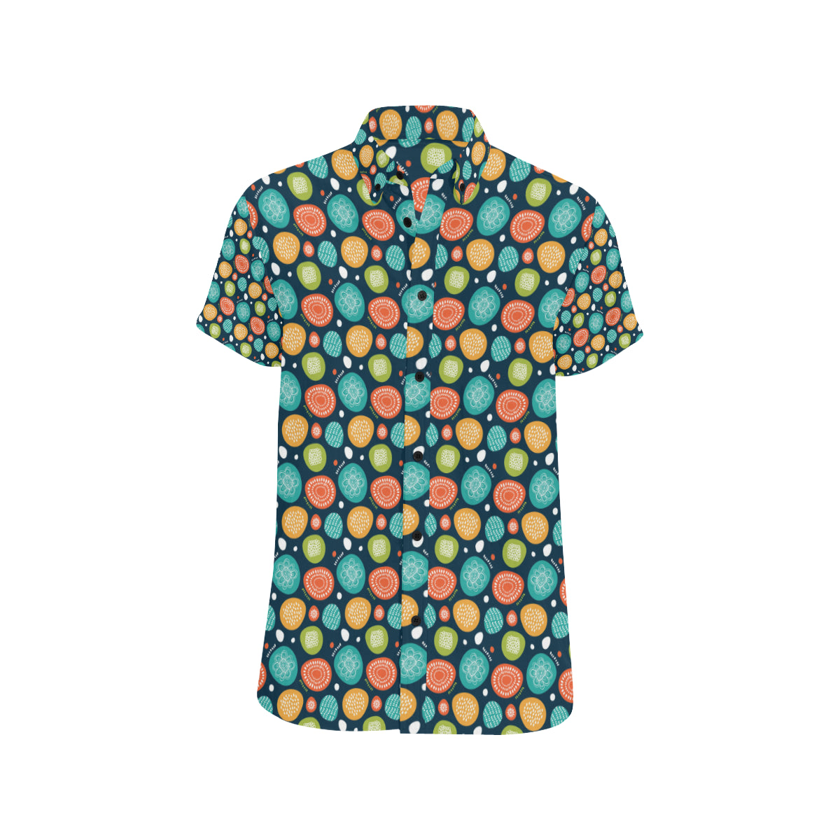 Swedish Themed Design Men's Short Sleeve Button Up Shirt