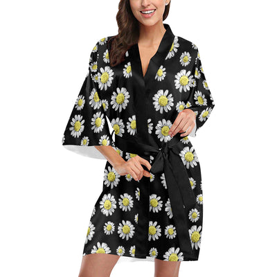 Daisy Pattern Print Design DS01 Women's Short Kimono