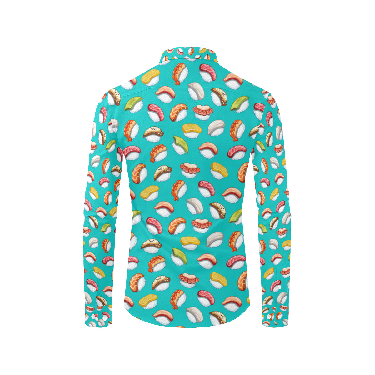 Sushi Themed Print Men's Long Sleeve Shirt