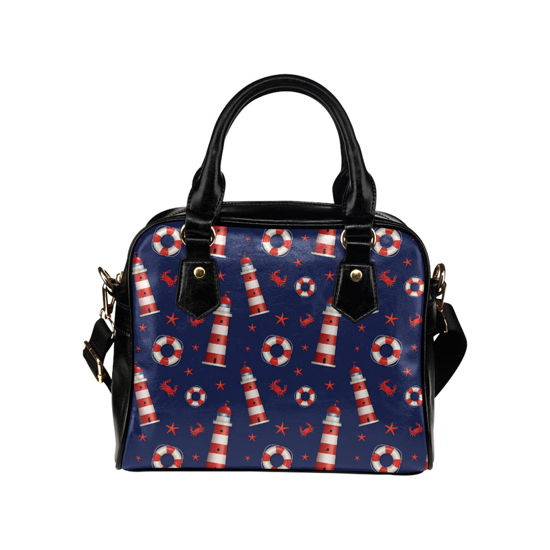 Nautical Pattern Print Design A03 Shoulder Handbag