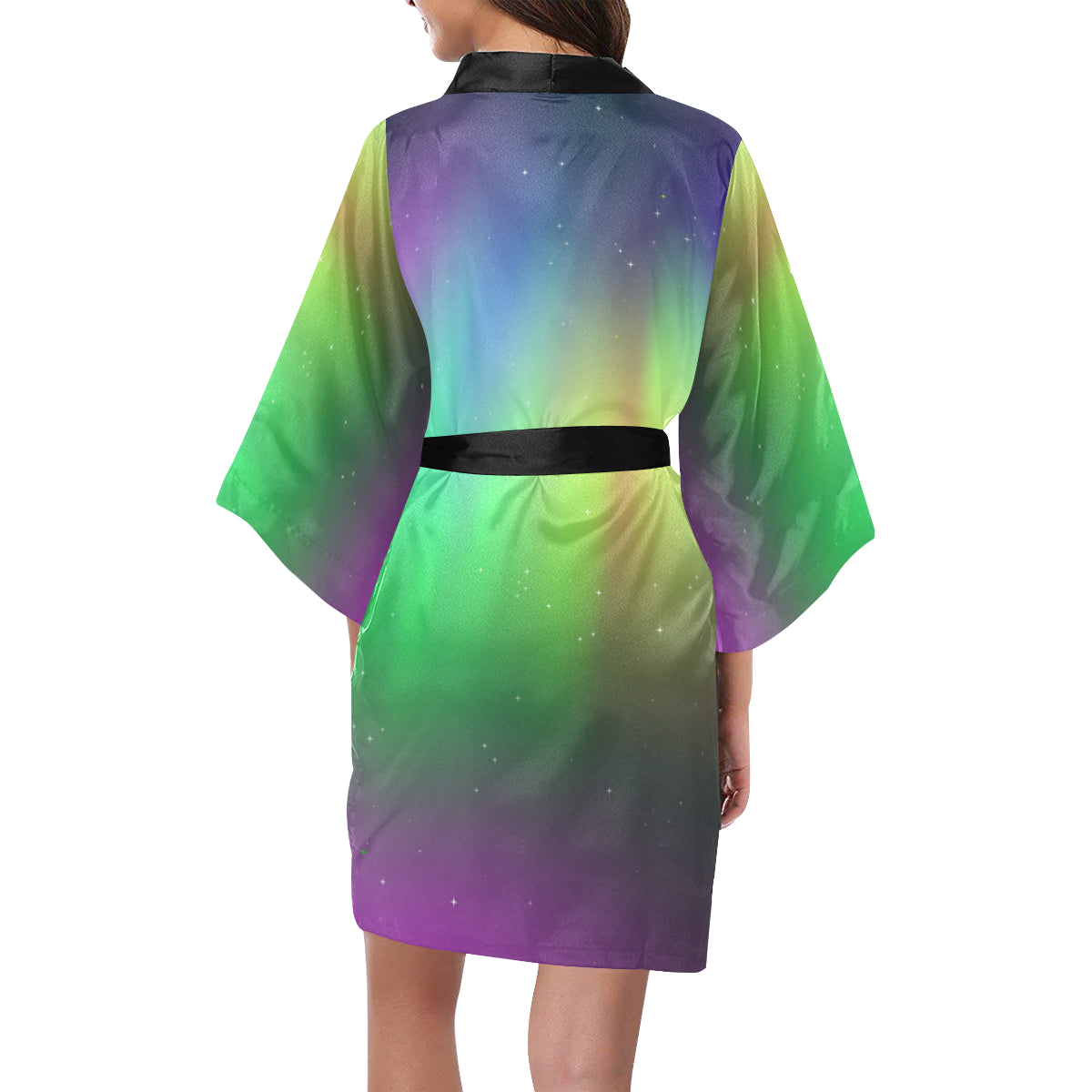 Aurora Borealis Pattern Print Design 03 Women's Short Kimono