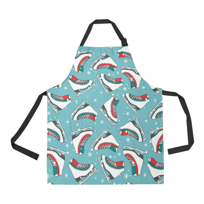 Ice Skate Pattern Print Design 03 Apron with Pocket