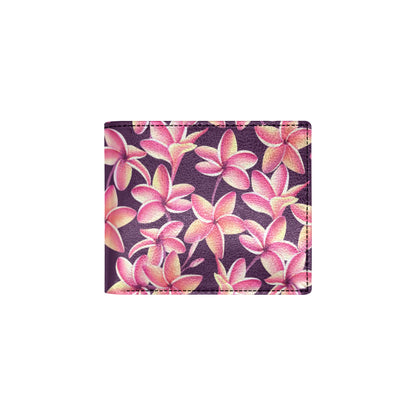 Purple Plumeria Pattern Print Design PM010 Men's ID Card Wallet