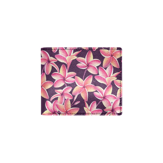 Purple Plumeria Pattern Print Design PM010 Men's ID Card Wallet
