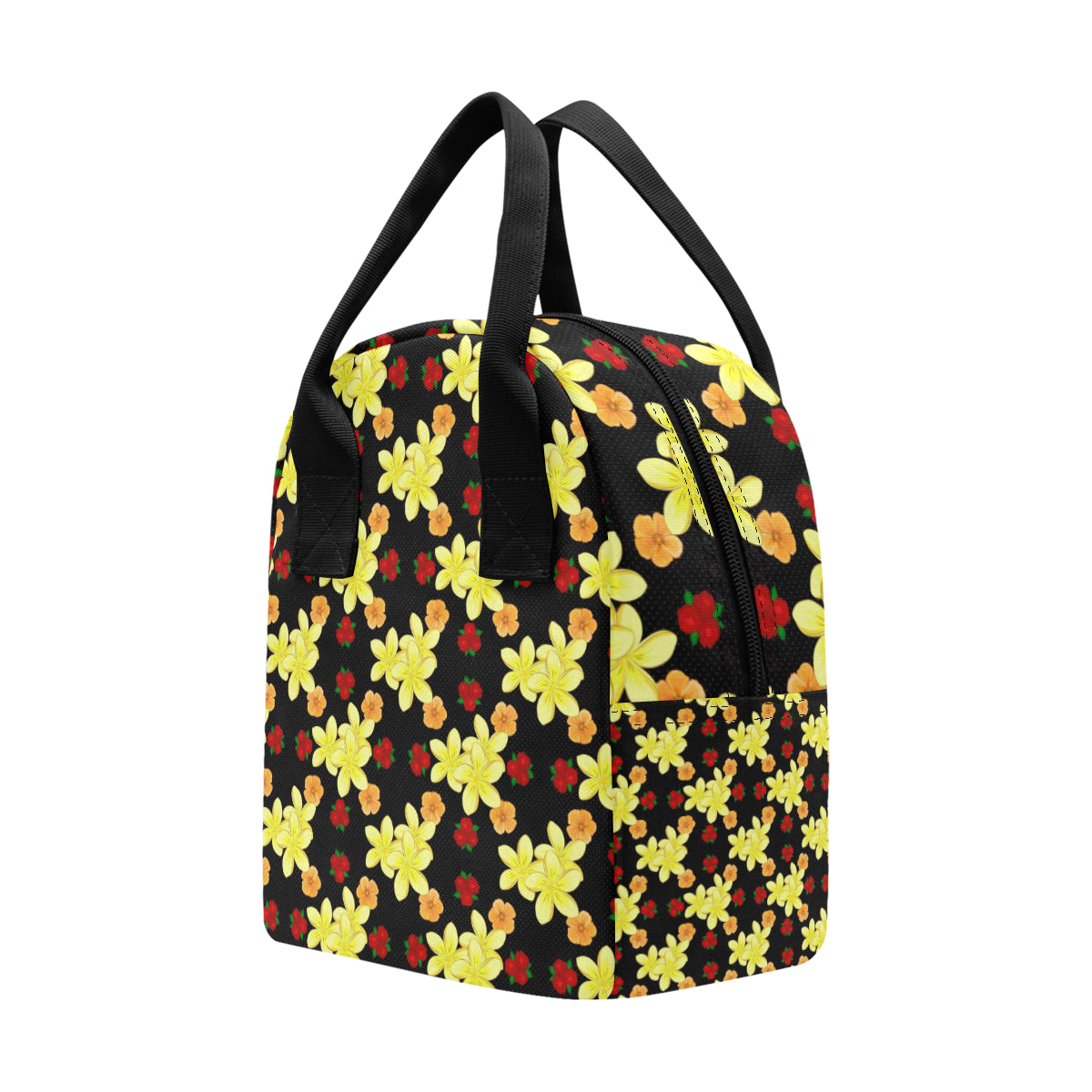 Yellow Plumeria Pattern Print Design PM04 Insulated Lunch Bag
