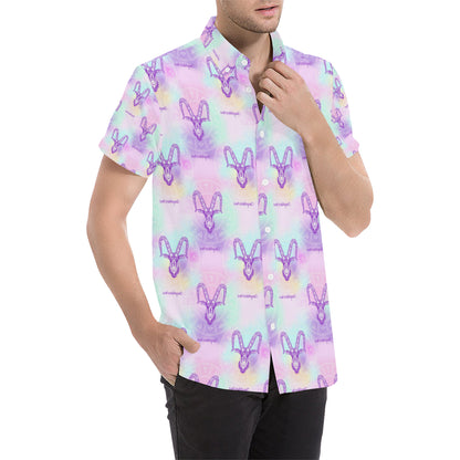 Capricorn Zodiac Pattern Print Design 02 Men's Short Sleeve Button Up Shirt