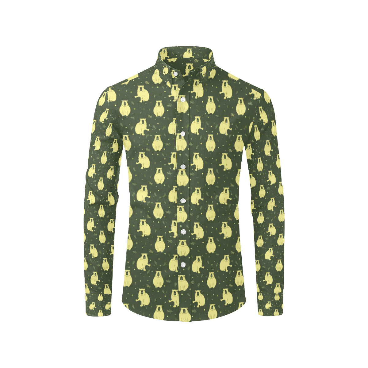 Capybara Pattern Print Design 03 Men's Long Sleeve Shirt