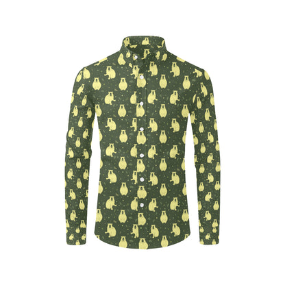 Capybara Pattern Print Design 03 Men's Long Sleeve Shirt