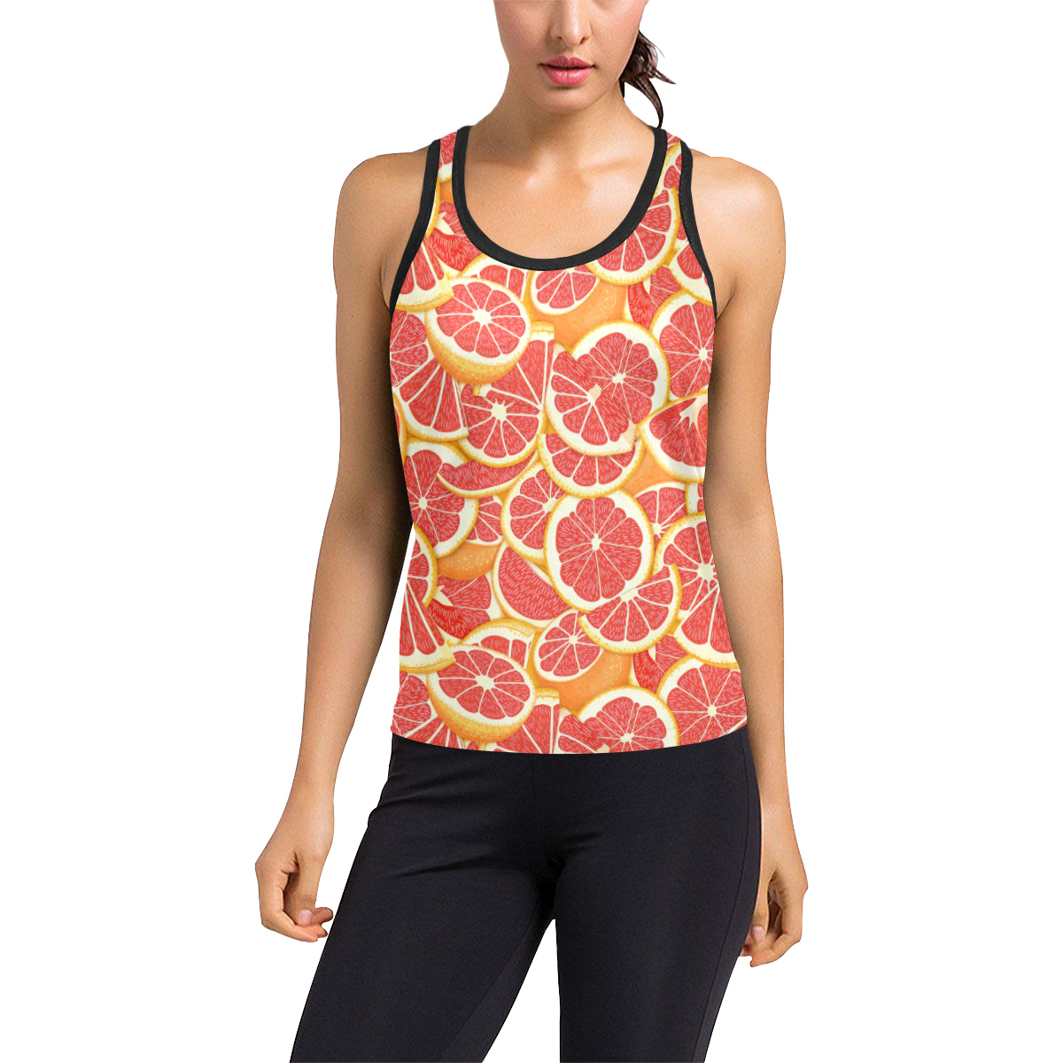 Grapefruit Pattern Print Design GF02 Women's Racerback Tank Top