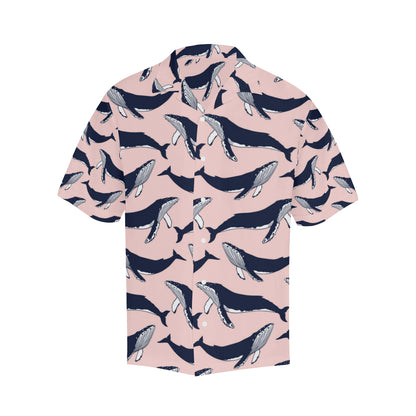 Humpback Whale Pattern Print Design 02 Men's Hawaiian Shirt