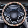 Boho Pattern Print Design 03 Steering Wheel Cover with Elastic Edge