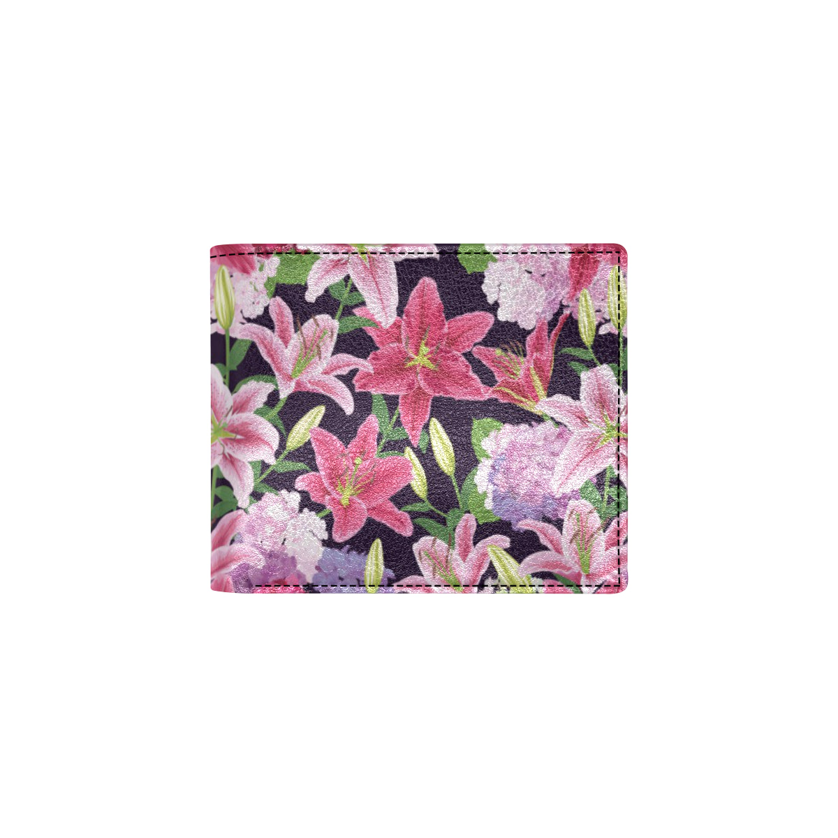 Lily Pattern Print Design LY017 Men's ID Card Wallet