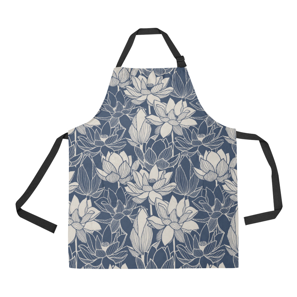 Water Lily Pattern Print Design WL04 Apron with Pocket