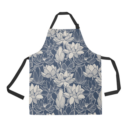 Water Lily Pattern Print Design WL04 Apron with Pocket