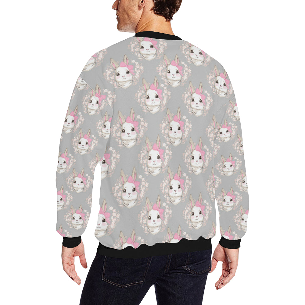 Rabbit Pattern Print Design RB07 Men Long Sleeve Sweatshirt
