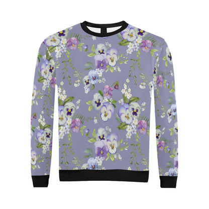 Pansy Pattern Print Design PS05 Men Long Sleeve Sweatshirt
