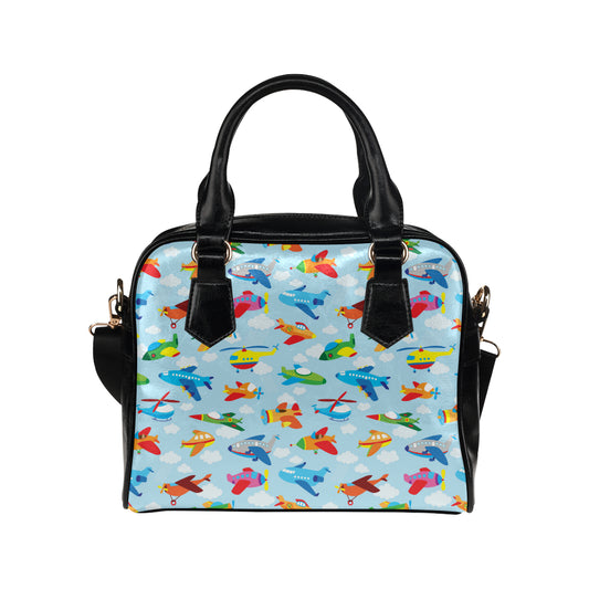 Airplane Colorful Pattern Print Design 01 Shoulder Handbag