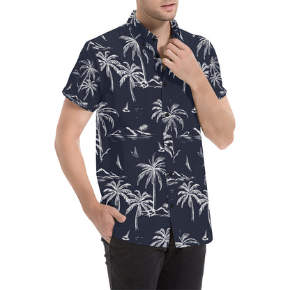 Pacific island Pattern Print Design A02 Men's Short Sleeve Button Up Shirt