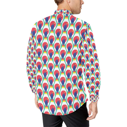 Bowling Pattern Print Design 05 Men's Long Sleeve Shirt