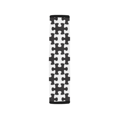 Puzzle Black White Pattern Print Design A02 Car Seat Belt Cover