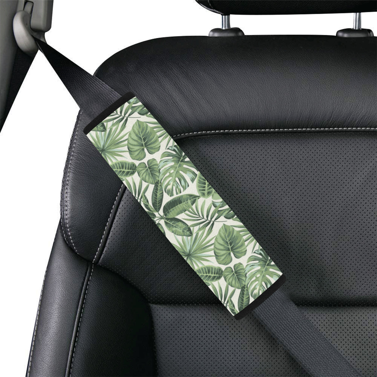 Palm Leaves Pattern Print Design PL014 Car Seat Belt Cover