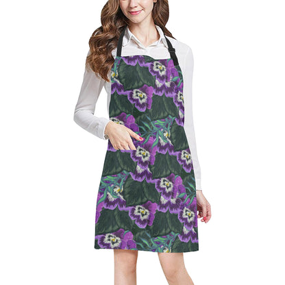 Pansy Pattern Print Design PS07 Apron with Pocket
