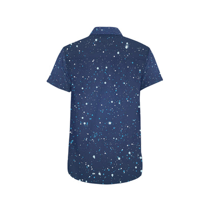 Night sky Pattern Print Design A03 Men's Short Sleeve Button Up Shirt