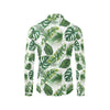 Green Pattern Tropical Palm Leaves Men's Long Sleeve Shirt