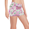 Peony Pattern Print Design PE011 Yoga Shorts