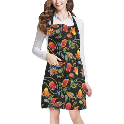 Tulip Boho Pattern Print Design TP09 Apron with Pocket