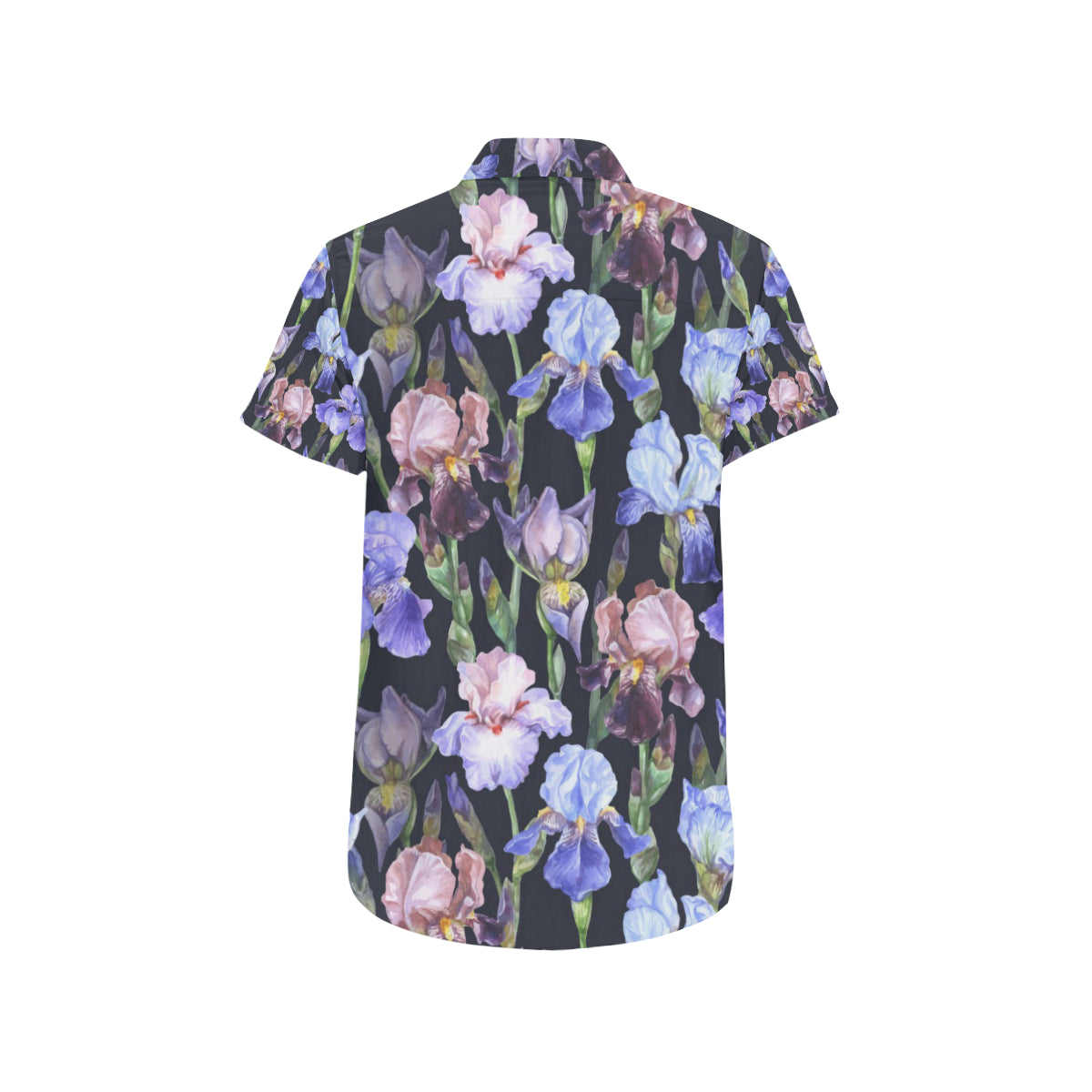 Iris Pattern Print Design IR04 Men's Short Sleeve Button Up Shirt