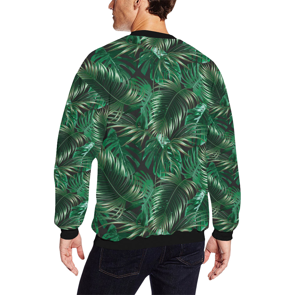 Tropical Flower Pattern Print Design TF012 Men Long Sleeve Sweatshirt