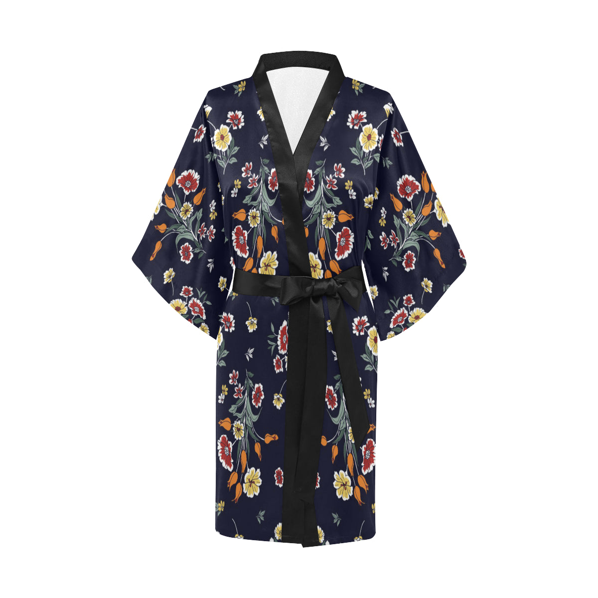 Summer Floral Pattern Print Design SF01 Women Kimono Robe