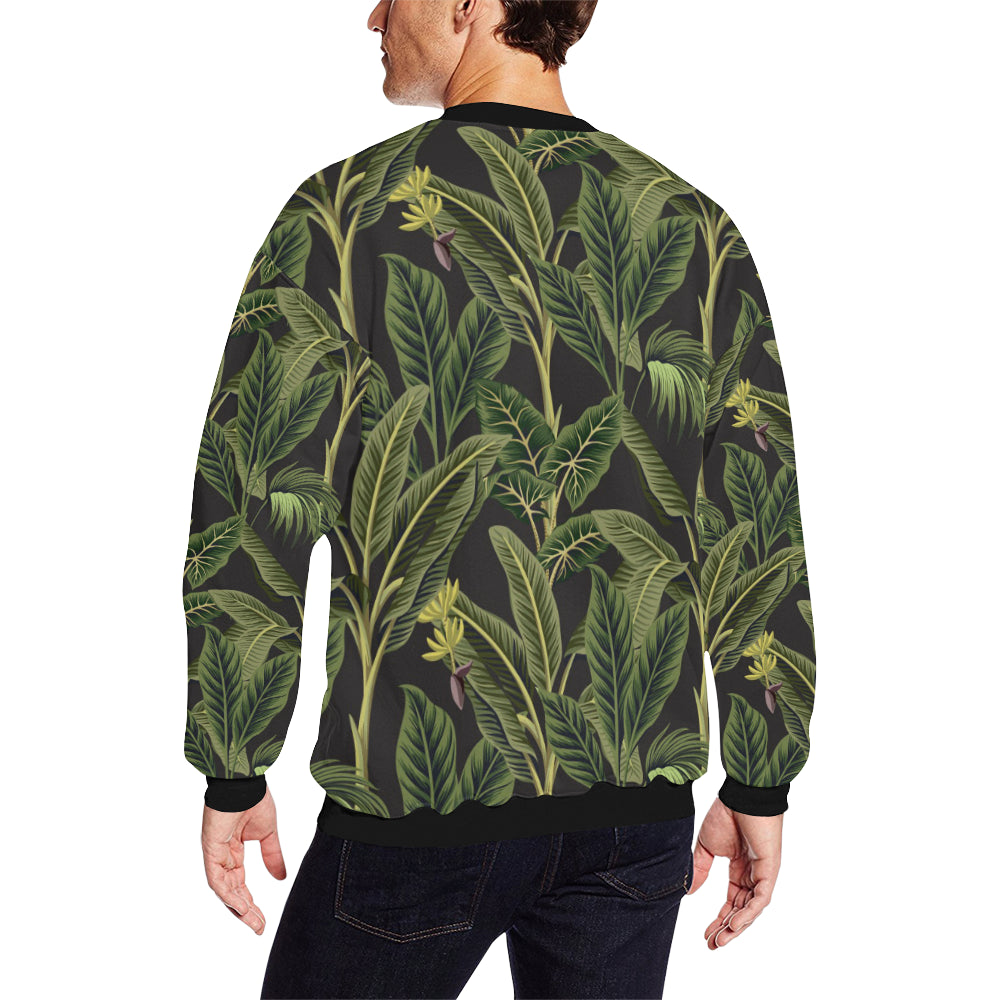 Banana Leaf Pattern Print Design BL04 Men Long Sleeve Sweatshirt