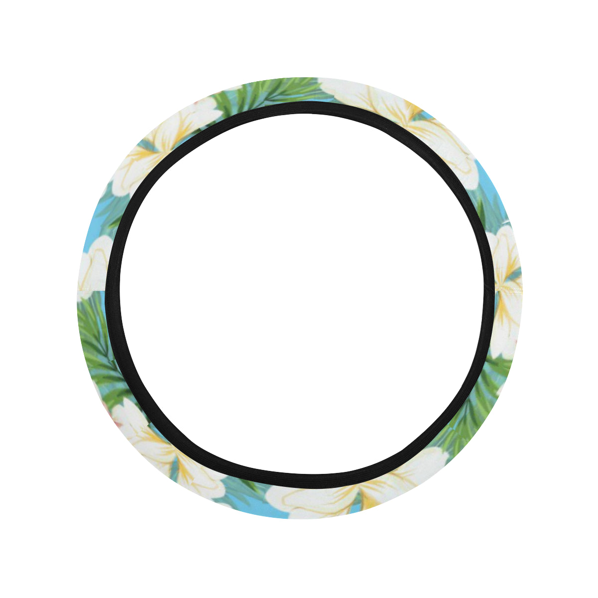 Plumeria Pattern Print Design PM028 Steering Wheel Cover with Elastic Edge