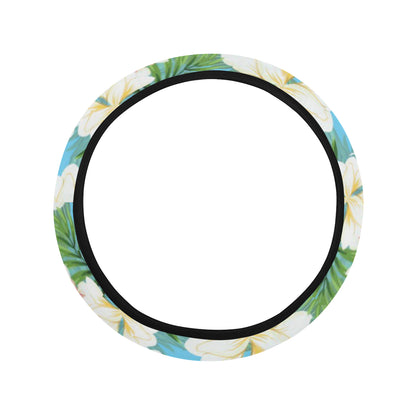 Plumeria Pattern Print Design PM028 Steering Wheel Cover with Elastic Edge