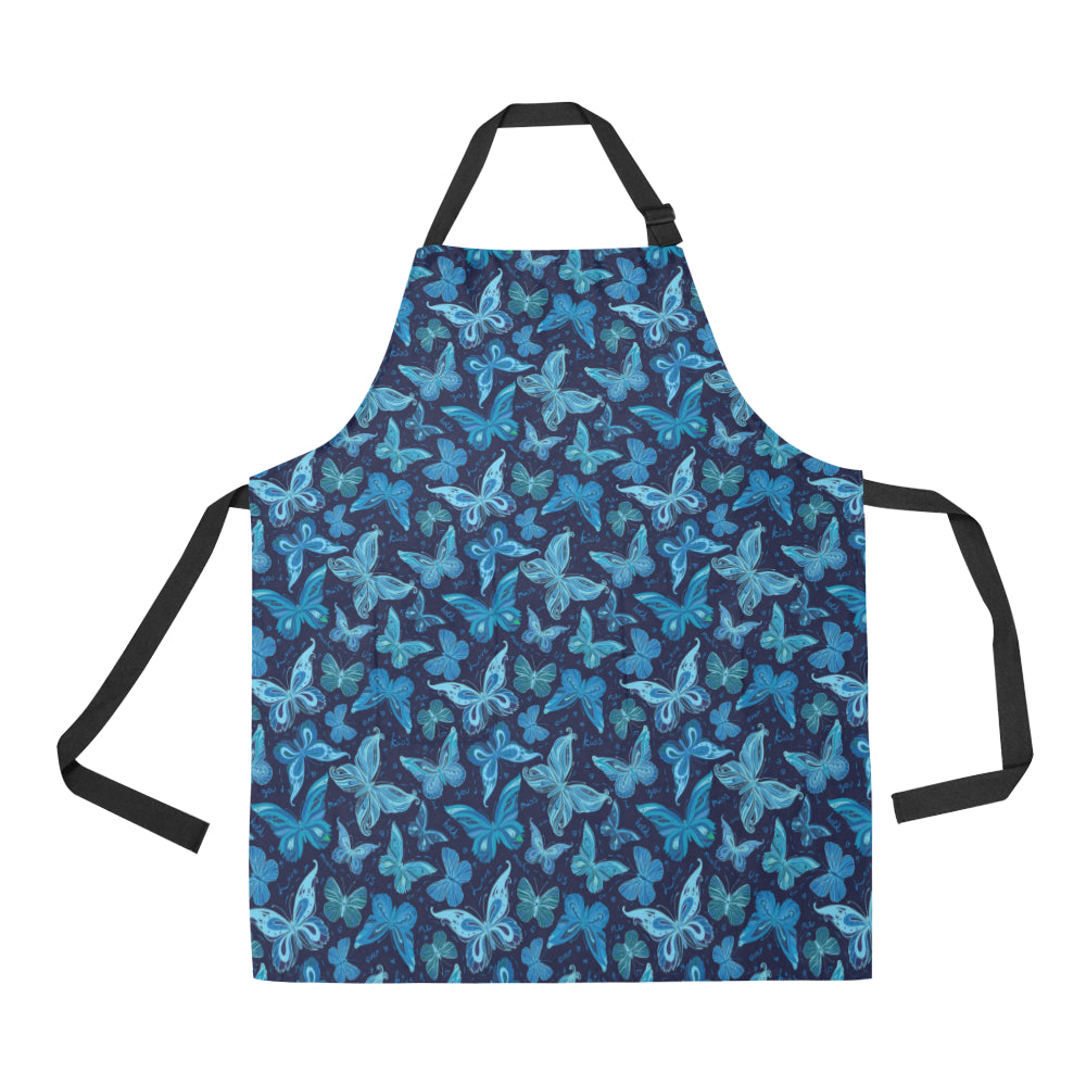 Butterfly Pattern Print Design 03 Apron with Pocket